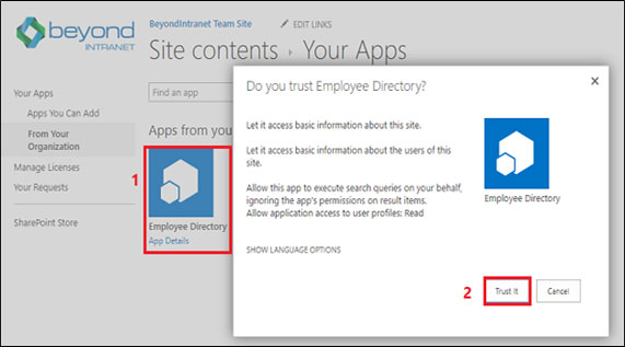 Employee Directory Settings