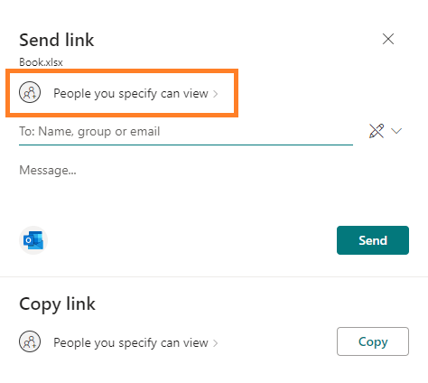 External user’s email